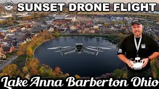 Sunset Over Lake Anna Barberton Ohio | Beautiful 4K Drone Footage.