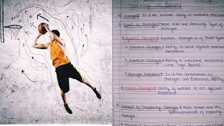 Class 12 Physical Education Notes Chapter 10 Training in Sports ( notes in description)