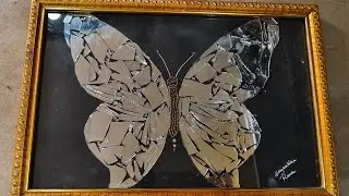 Created a butterfly using broken mirror pieces, adding a stunning and reflective touch to your craft