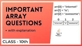 Part - 1 of Array Questions || ICSE