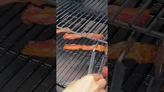 Seasoning the Traeger with bacon. Yummmm bacon! #traegernation #traegergrills #traegergrill