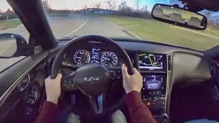 2021 Infiniti Q50 Red Sport 400 AWD - POV Night Drive (Binaural Audio)