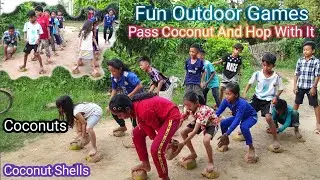 Pass Coconut And Hop With It | Fun Outdoor Games | Fun Team Building Games