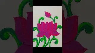 simple Lotus rangoli #rangoli #rangolidesign #rangolishorts
