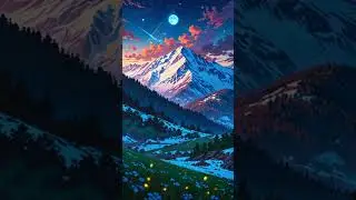 Epic Animated Mountain Views 🏔️ ✨#shorts #naturelovers #animation #viralshorts #anime #scenicshorts