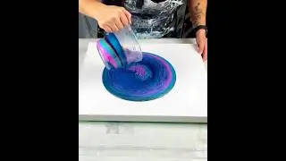 Galaxy Ring Pour! Acrylic Pouring #shortsvideo #shorts