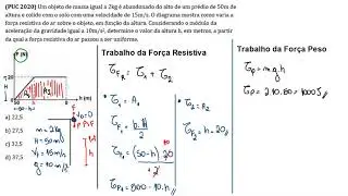 Questão Puc 2020 - Resolução comentada - Trabalho e Energia Mecânica