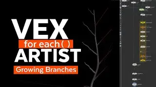VEX foreach Artist - Houdini Branch Growth #houdini #vex #3dmodeling #motiongraphics #3danimation