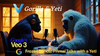 Gorilla & Yeti || Frozen Minds: Primal Talks with a Yeti || AI podcast || Google Gemini VEO 3