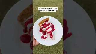 No-Bake Vegan Keto Cheesecake with Raspberry Sauce | Easy Low Carb Dessert