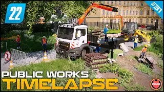 🚧 Перевозка поддонов с прудовыми растениями, травой и массивными камнями ⭐ FS22 Таймлапс городски...