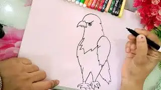 How to Draw Eagle Baba from Angry bird Movie | Easy Cartoon Drawing for Kids