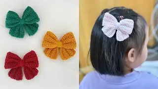 Easy Crochet Bow Hair Clip | Creative Crochet Ideas for Beginners | Crochet hair accessories