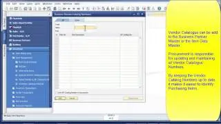 Vendor Catalog Number Maintenance