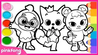 Coloring Hogi Pinkfong & Sasha | Easy & Fun | Pinkfong Colors | Pinkfong Wonderstar Coloring Pages