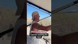 Full-time working & travelling Oz in caravan 🚐 Easy washing line hack #FamilyVanLife #CaravanHacks