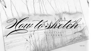 How to draw a scenery pencil Sketch for beginners