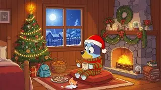 Bluey Lofi Christmas 🎄 Cozy Fireplace Ambience & Winter Bedroom Lofi Beats ✨