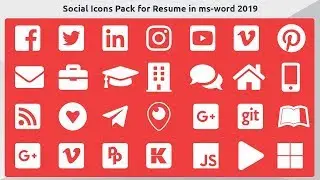 How to insert Social media icons pack and Symbols for resume / CV  in ms word 2019