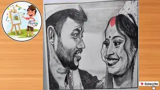 Manoj Dey & Jyotishree Dey weeding portrait 😱 | Manoj Dey drawing ☺ | Jyotishree Dey sketch😍