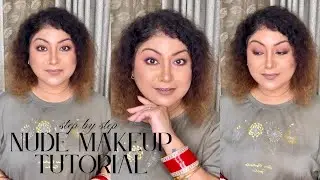 Nude makeup tutorial with affordable makeup products/skin like base makeup/glowing nude makeup