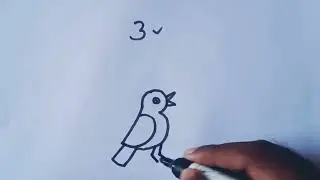 How to draw a Sparrow //Sparrow bird drawing from number 3 //easy step by step