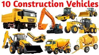 Top 10 Powerful Construction Vehicles for Kids | Learning With Fun | Bulldozer, Excavator 🚧👷&zwj;♂️