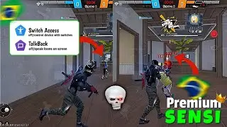 Switch Access & TalkBack Premium Settings Free Fire || 0% Recoil 95% Headshots || Brazil Settings