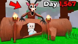 I Survived In A LOG For 99 Nights In The Forest... Roblox