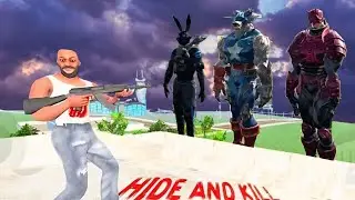 Franklin Play Hide and kill game with monster In Indian Bikes Driving 3d
