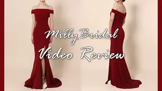 Evening Dresses | Cheap Long Jersey Burgundy Formal Prom Dress with Slit - MillyBridal Video Review