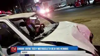 CHOQUE ENTRE TICO Y MOTOCICLETA DEJA DOS HERIDOS