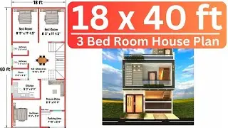 18x40 House Plan East Facing | 18x40 House Design | 18x40 House Plan 3 BHK | Parking Space