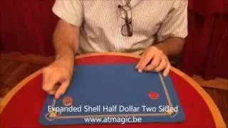 Expanded Shell Half Dollar Two Sided -A&T Magic Shop