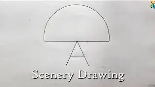 Draw a Scenery with A letters | Easy Drawing With Alphabet | Tutorial