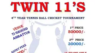 quarter finals no 2 || BCC PERUMBURE VS VARADHA CC || TWIN 11'S  CRICKET TOURNAMENT 🏆
