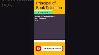 Principal of Book Selection