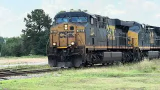 Canadian K3L! CSX 802 Leads Reroute AutoRack Train M277-28 By Hamlet,NC 
