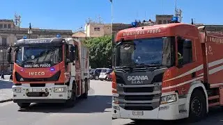 [INCENDIO NEGOZIO] Partenza APS maxicity + ABP scania vigili del fuoco in sirena