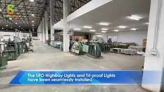 The lighting renovation of the workshop at an 8-meter height in the factory