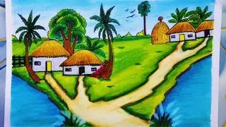Beautiful Natural scenery drawing.