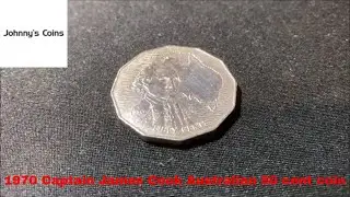 1970 Captain James Cook Australian 50 cent coin