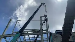 Steel Column Erection | Factory Structure Installation
