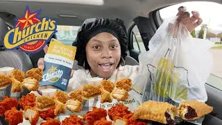 TRYING CHURCH'S CHICKEN NEW BONELESS WINGS AND BLUEBERRY CHEESECAKE FRIED PIE