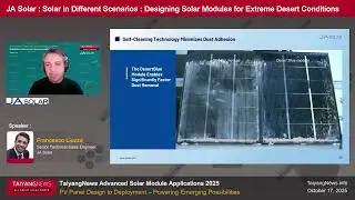 Designing Solar Modules for Extreme Desert Conditions: Francesco Liuzza, JA Solar