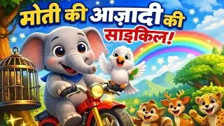 मोती की आज़ादी की साइकिल 🚲🐘 | Hindi Kids Cartoon Story