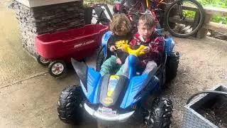 Mike and Angeline Fersovitch kids go wild on 20 volt battery #cute #batman #robin #powerful