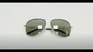 Saint Laurent Sunglasses Model-Classic 11M Color-003 Gold-Black/Green Nylon Lenses