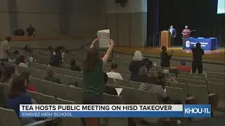 For the second straight night, audience members interrupted the TEA meeting on HISD takeover