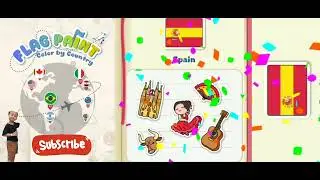 Flag Paint - Spain Switzerland Vietnam Argentina - Discover Flag and Icon_Food #games #study #flag
